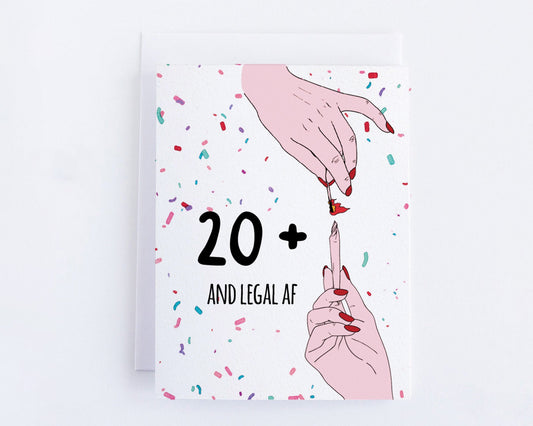 Funny Weed 21st Birthday Card - 21 And Legal AF