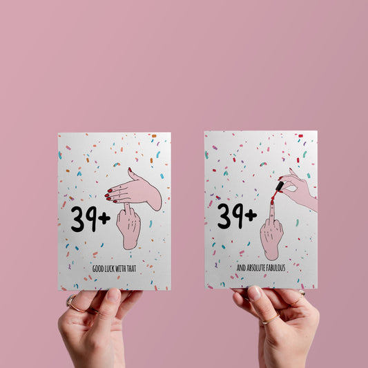 Offensive 40th birthday card, Funny Birthday Cards For Best Friends, Rude Forty Bday Cards For Her, Happy Birthday Of 40 Middle Finger Swear