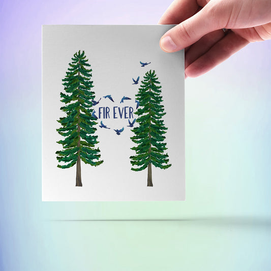 Wood Anniversary Card - Fir Tree Forever Love