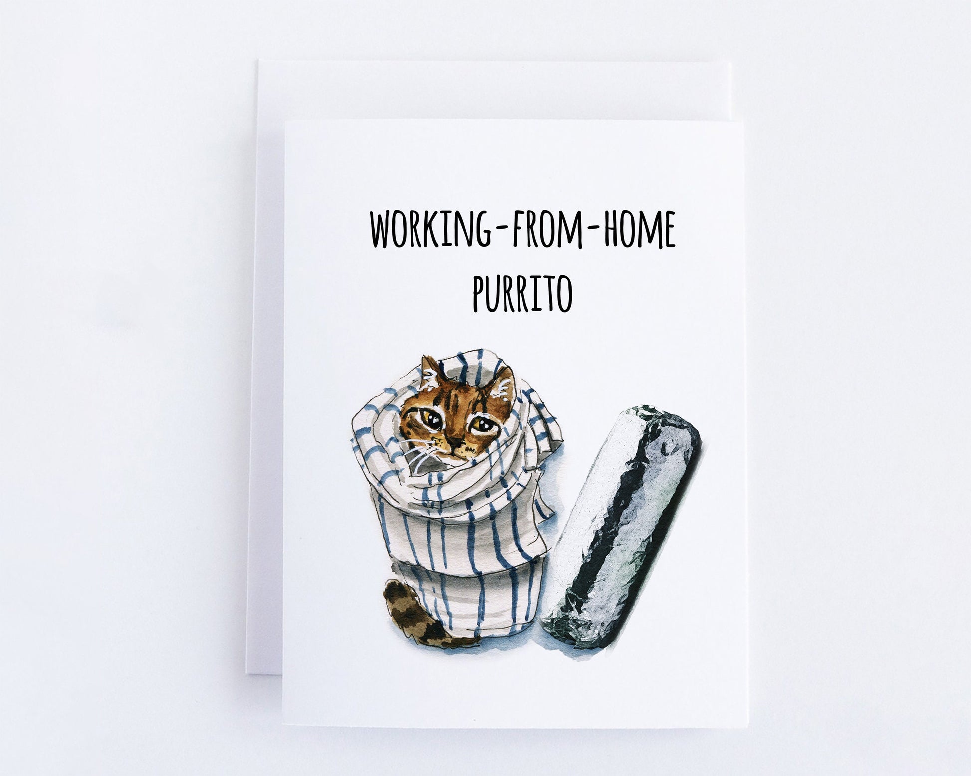 Funny Isolate Anniversary Card, Cat Burrito Quarantine Card For husband