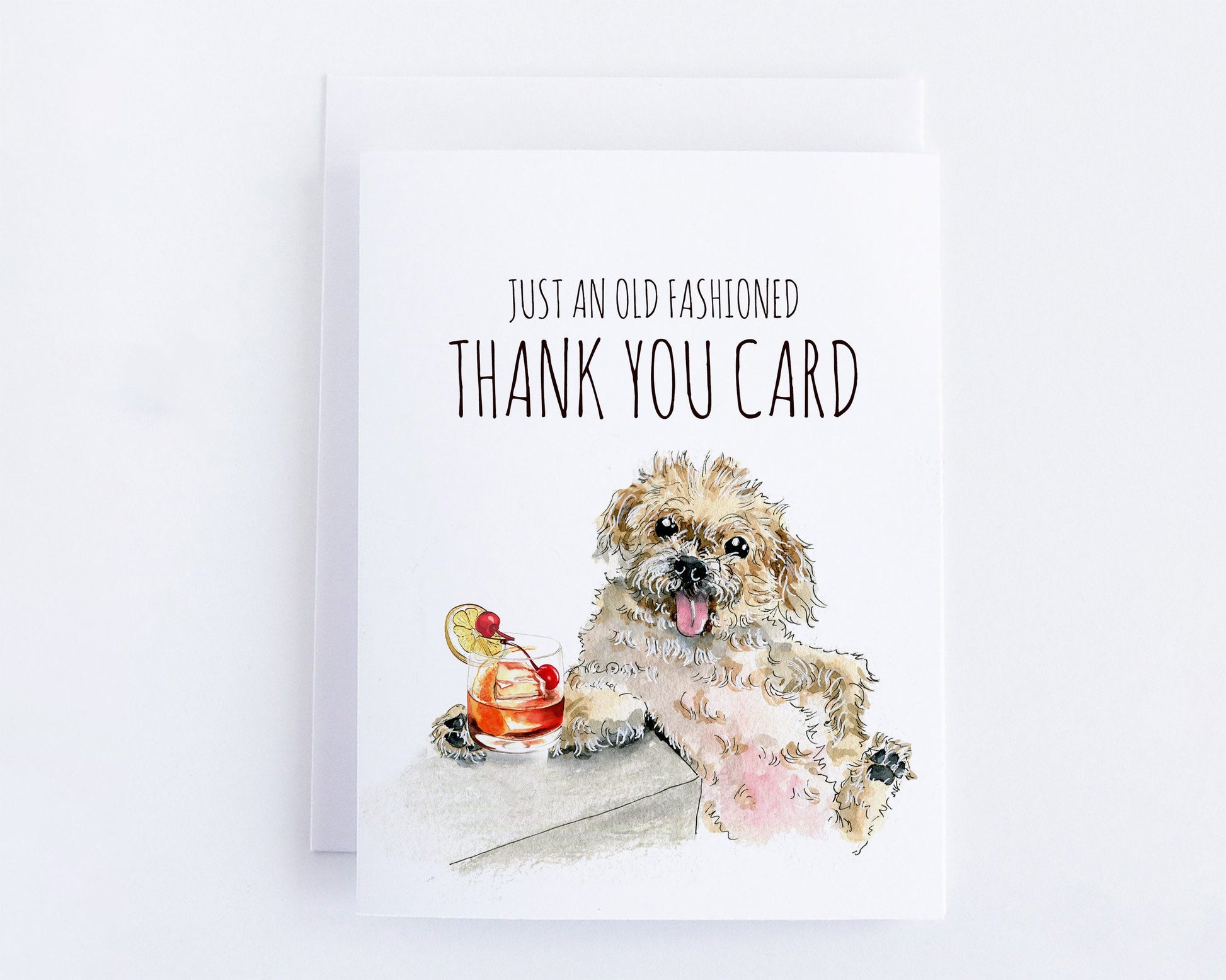 Funny Birthday Card - Old Fashioned Cocaktail Bichon Frise Dog