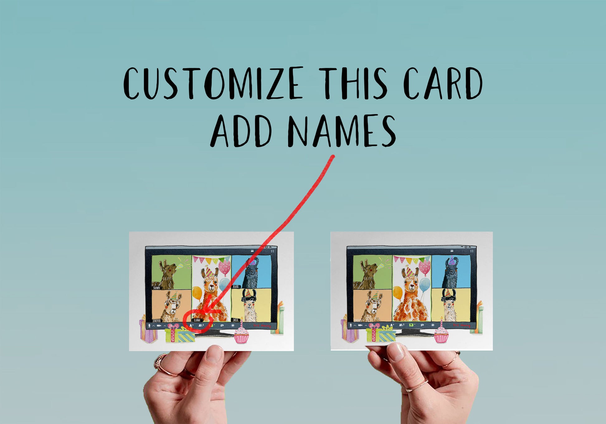 Coworkers Birthday Card Funny - Llamas Virtual Birthday Invitations - Custom Birthday Cards
