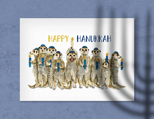 Funny Meerkats Hanukkah Card - Jewish Holiday Gift