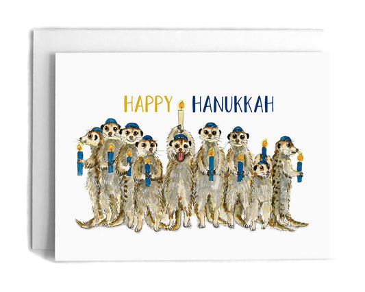 Funny Meerkats Hanukkah Card - Jewish Holiday Gift