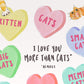 Heart Candy Cat Valentines Card For Boyfriend - I Love You More Than Cats - Orange Cat Lover Gift From Girlfriend