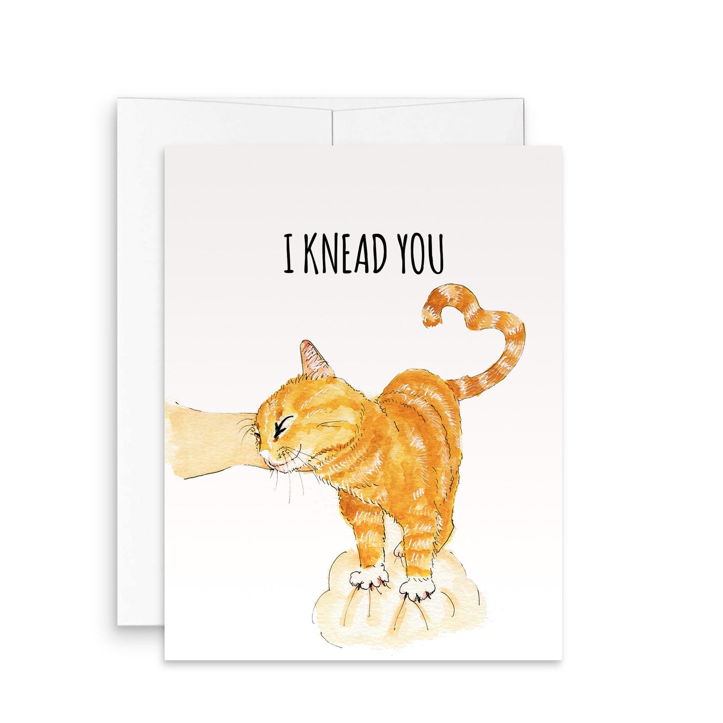 Funny Cat Valentines Card For Husband - Orange Cat Knead Your Love