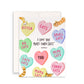 Heart Candy Cat Valentines Card For Boyfriend - I Love You More Than Cats - Orange Cat Lover Gift From Girlfriend