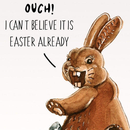 Adult Funny Easter Card For Friends - Chocolate Bunny Treat Easter Card Set - Rabbit Spring Greeting Cards