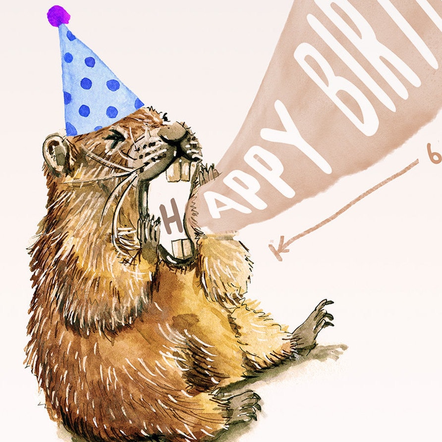Quarantine Birthday Card For Him - Screaming Mermot Social Distancing 6 Feet Away