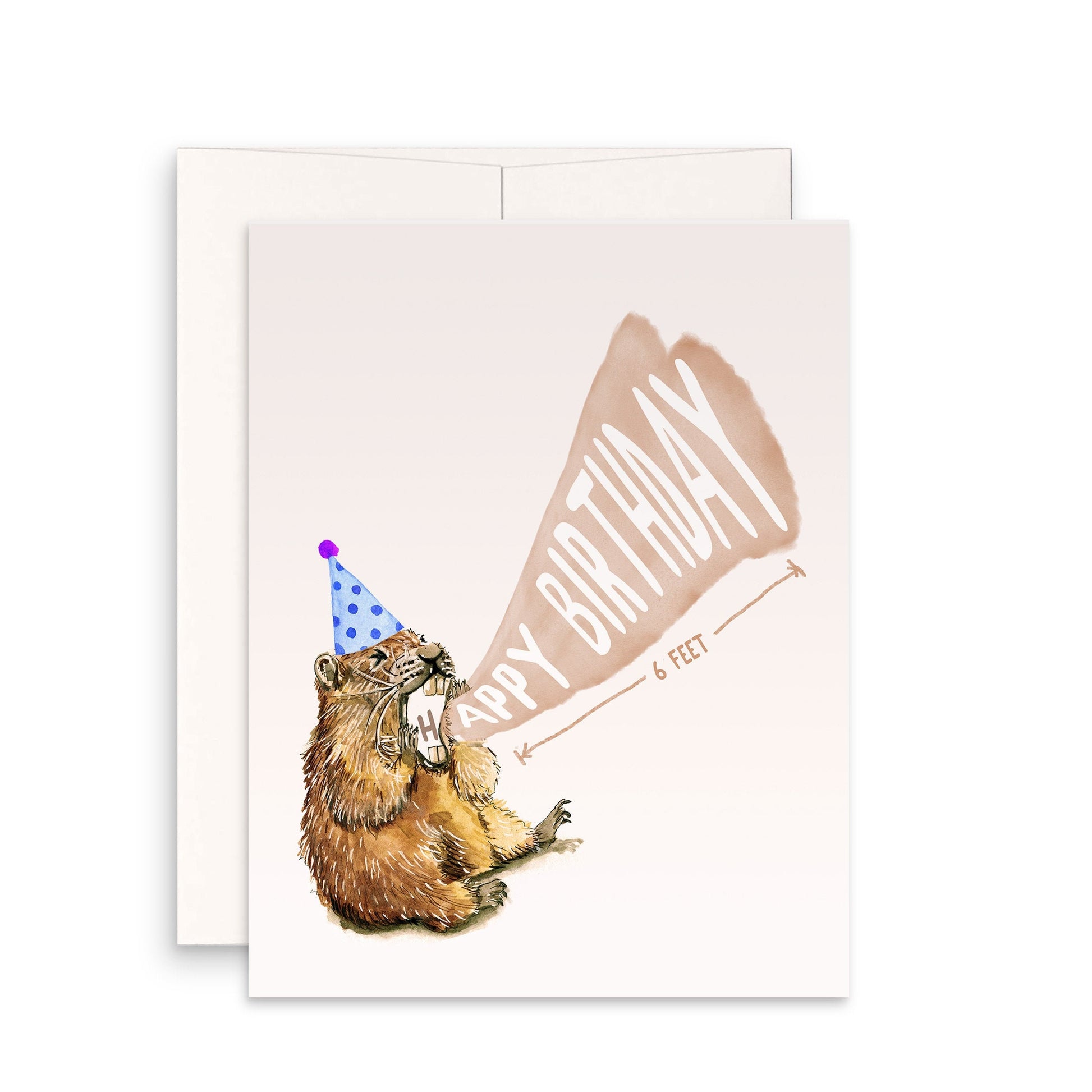 Quarantine Birthday Card For Him - Screaming Mermot Social Distancing 6 Feet Away