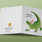 T Rex Dinosaur Funny Easter Card Set - Easter Egg Hunting Happy Easter Cards Pack For Kids