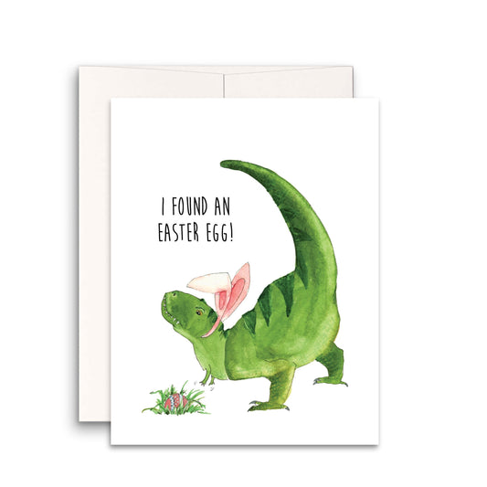 T Rex Dinosaur Funny Easter Card Set - Easter Egg Hunting Happy Easter Cards Pack For Kids