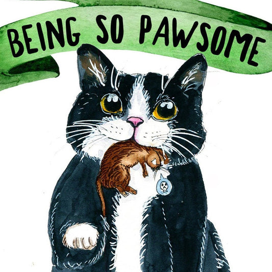 Funny Thank You Cards From Cat - Tuxedo Cats Appreciation Gift For Friends