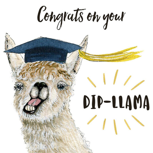 Diploma Llama High School Graduation Cards Funny - College Graduation Gift For Him - Congratulations Card For Daughter