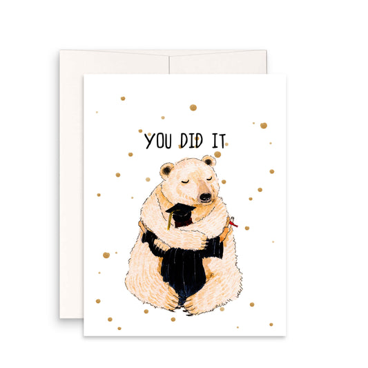 Polar Bear Graduation Cards 2022 - You Did It Bear Hug Congratulations Cards