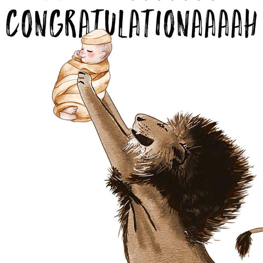 Lion King Baby Shower Cards Funny - Baby Boy First Birthday Card