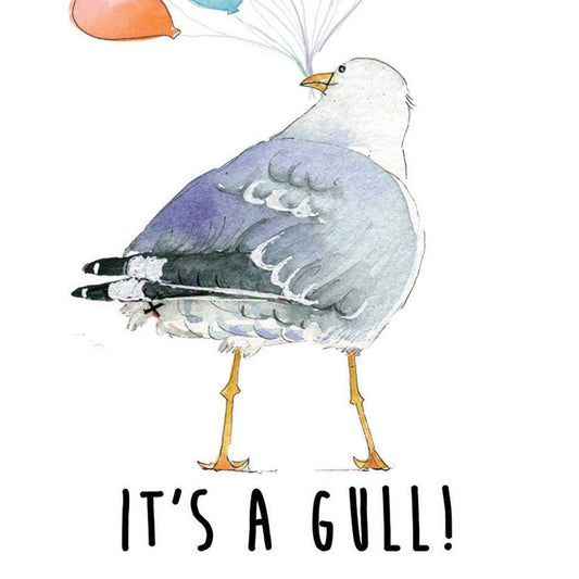 Funny Baby Shower Cards For New Mom - It's A Gull Baby Girl Card