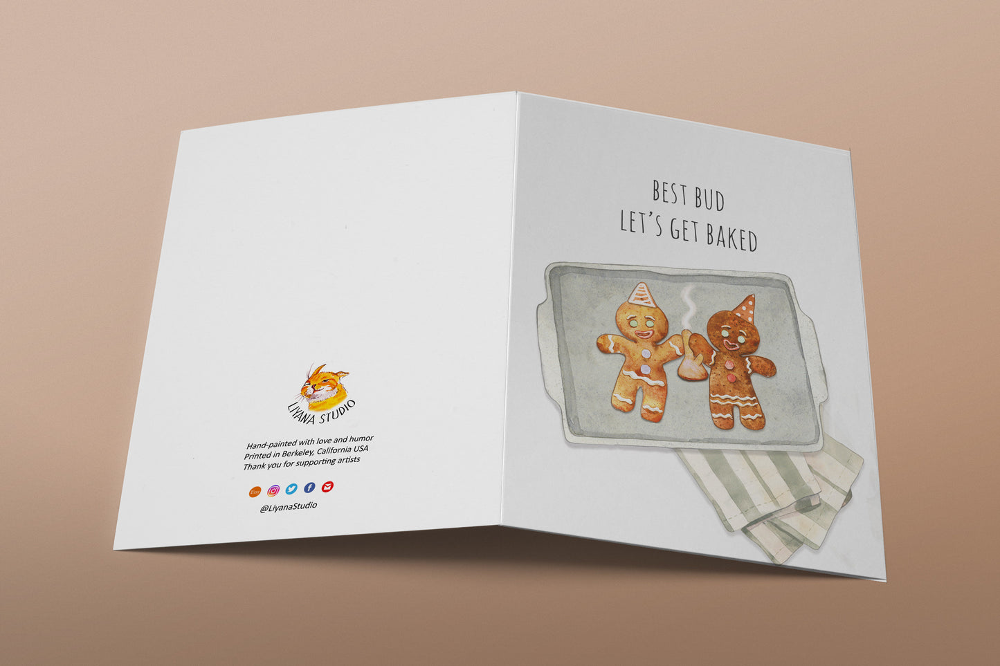Weed Funny Birthday Cards For Friends - Best Buds Let's Get Baked - 420 Stoner Gifts For Her