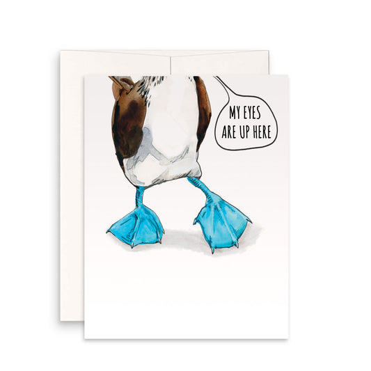 Blue footed Boobie Bird Card - Funny Birthday Card For Friends