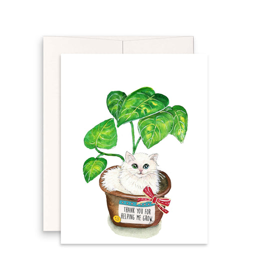 Funny Thank You Cards From Cat - Mentor Thank You For Helping Me Grow - Teacher Appreciation Cards