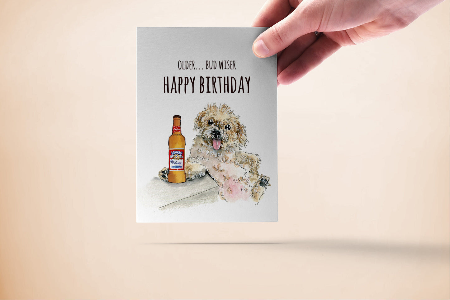 Budweiser Beer Birthday Card Funny - Older But Wiser