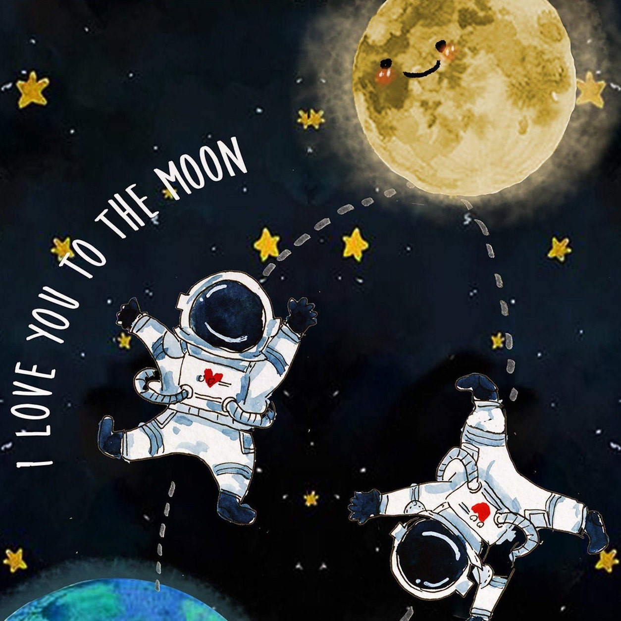 I Love You To The Moon And Back Funny Love Card For Husband, Kids Love Card Funny, Romantic Anniversary Card Astronaut Space Cards For Geek