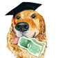 Golden Retriever Dog Graduation Cards Funny - Money Holder Cash Enclosed Card