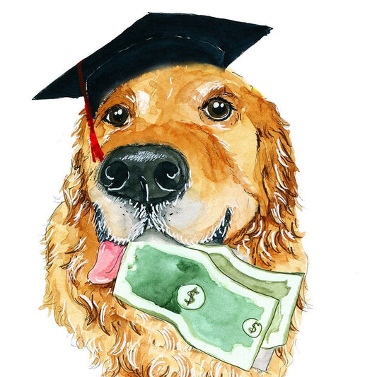 Golden Retriever Dog Graduation Cards Funny - Money Holder Cash Enclosed Card