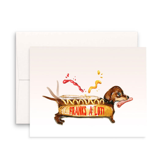 Dachshund Funny Thank You Cards Set - Franks A Lot - Wiener Dog Frank You