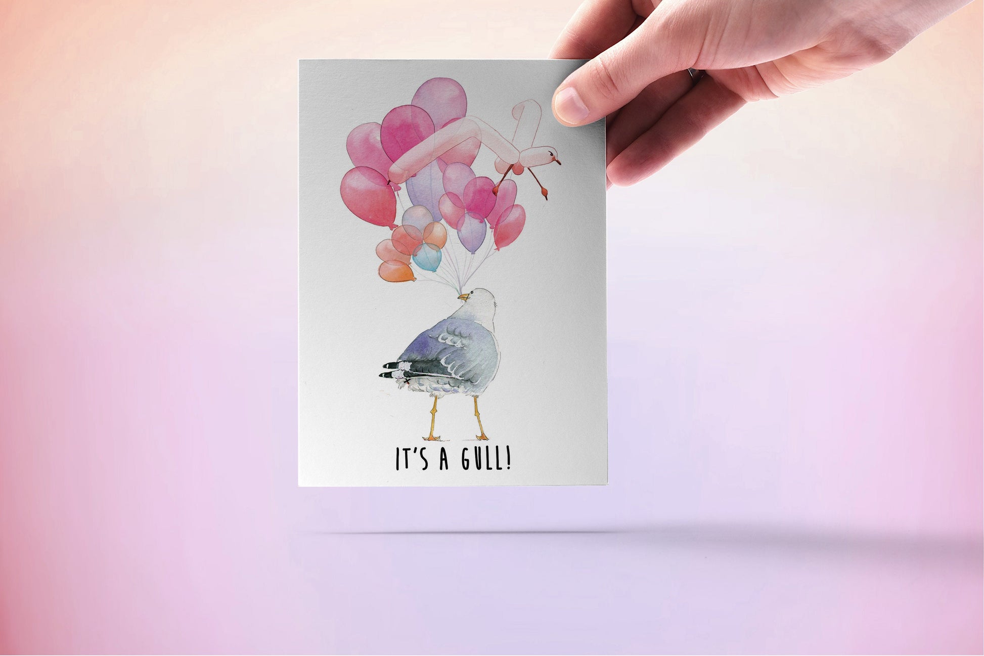 Funny Baby Shower Cards For New Mom - It's A Gull Baby Girl Card