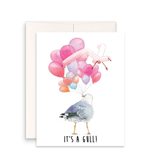 Funny Baby Shower Cards For New Mom - It's A Gull Baby Girl Card