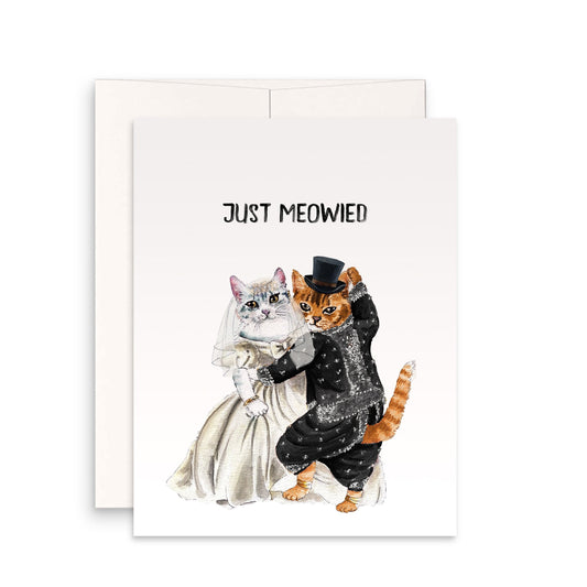 Cat Royal Wedding Card Funny - Just Married Couples First Dance