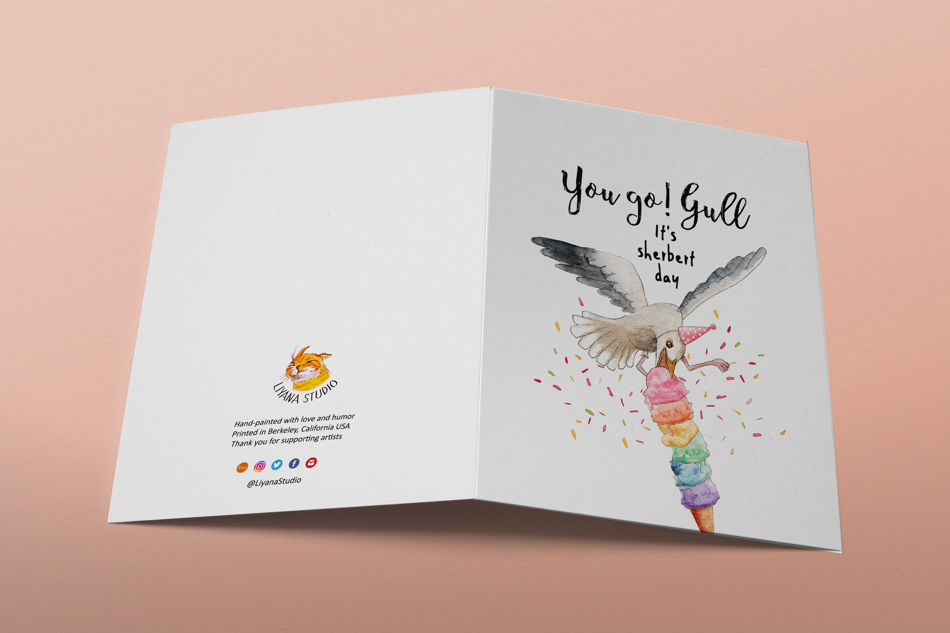 Seagull Girl Friend Birthday Cards Funny - You Go Gull It's Sherbert Day