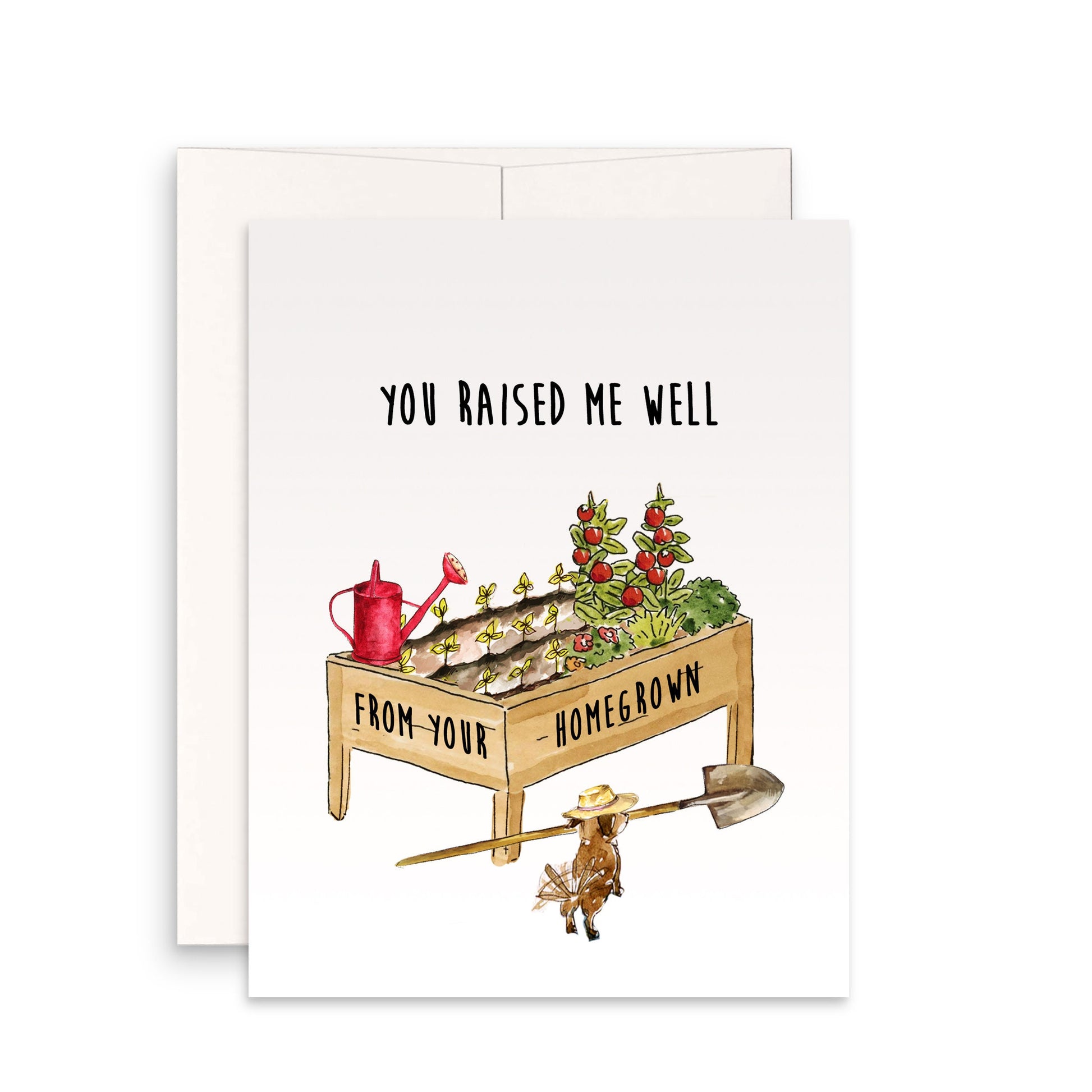 Gardening Mothers Day Card From Daughter - You Raised Me Well From Your Homegrown - Gardener Mom Gifts