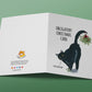 Funny Christmas Cards - Naughty Black Cat Mistletoe - Obligated Holiday Card