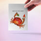 Funny Crab Santa Claws Christmas Card, Funny Holidays Card, Mistletoe Christmas Card, Christmas Humor, Funny Xmas Card Christmas Party Drink