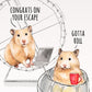 Hamster Happy Retirement Card - Coworker Leaving Farewell Cards - Congrats On Your Escape