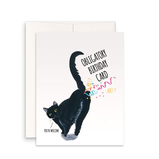 Funny Cat Birthday Cards For Him - Obligatory Birthday Card From Cat Butt Farts