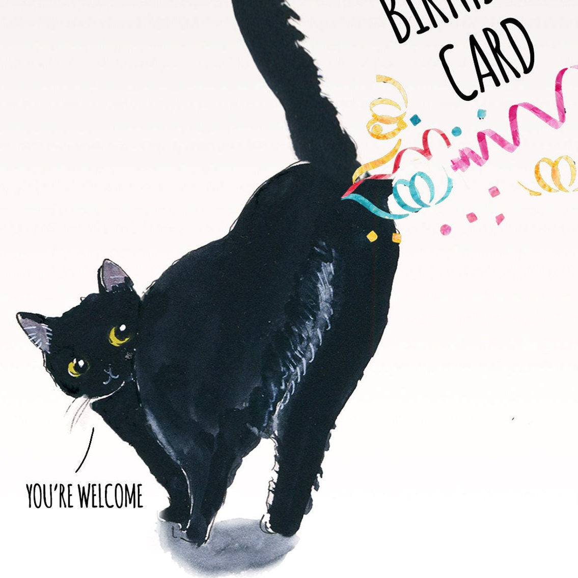 Funny Cat Birthday Cards For Him - Obligatory Birthday Card From Cat Butt Farts