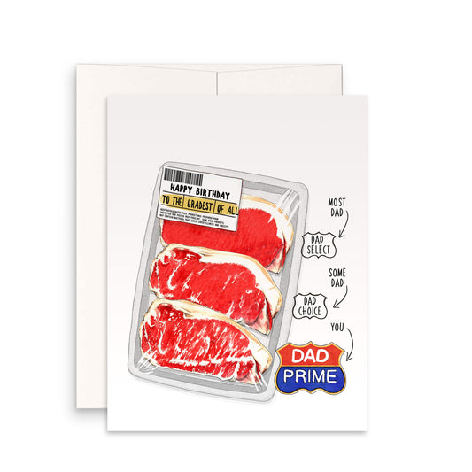 Dad Birthday Card Funny - USDA Prime Beef Steak