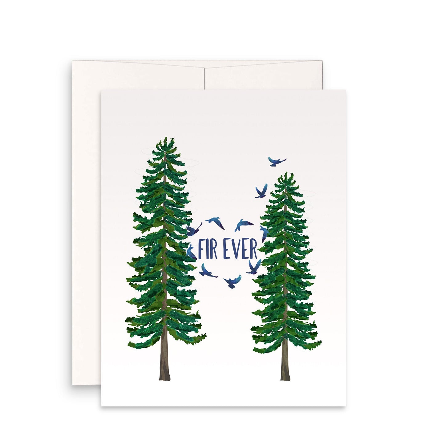 Wood Anniversary Card - Fir Tree Forever Love