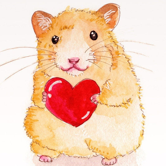 Hamster Anniversary Card For Boyfriend - Blank I Love You Card For Husband