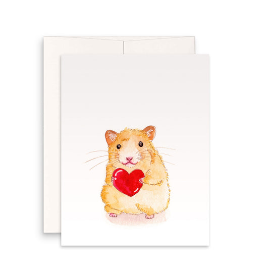 Hamster Anniversary Card For Boyfriend - Blank I Love You Card For Husband