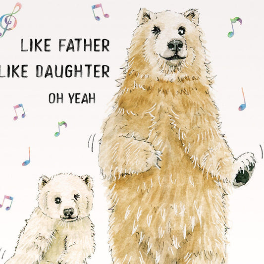 Polar Bear Dad Birthday Card Funny - Father's Day Card From Wife - Daddy Daughter Dance