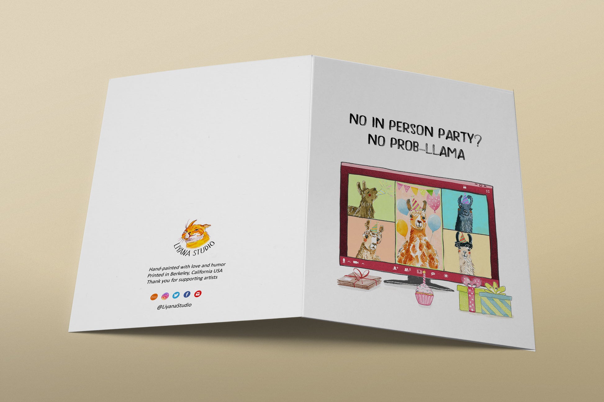Coworkers Birthday Card Funny - Llamas Virtual Birthday Invitations - Custom Birthday Cards