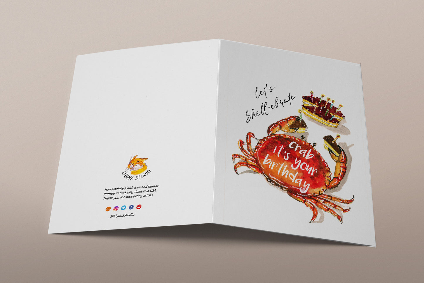 Crab Cake Birthday Cards Funny - Shell-ebration Punny Birthday Gift For Best Friend