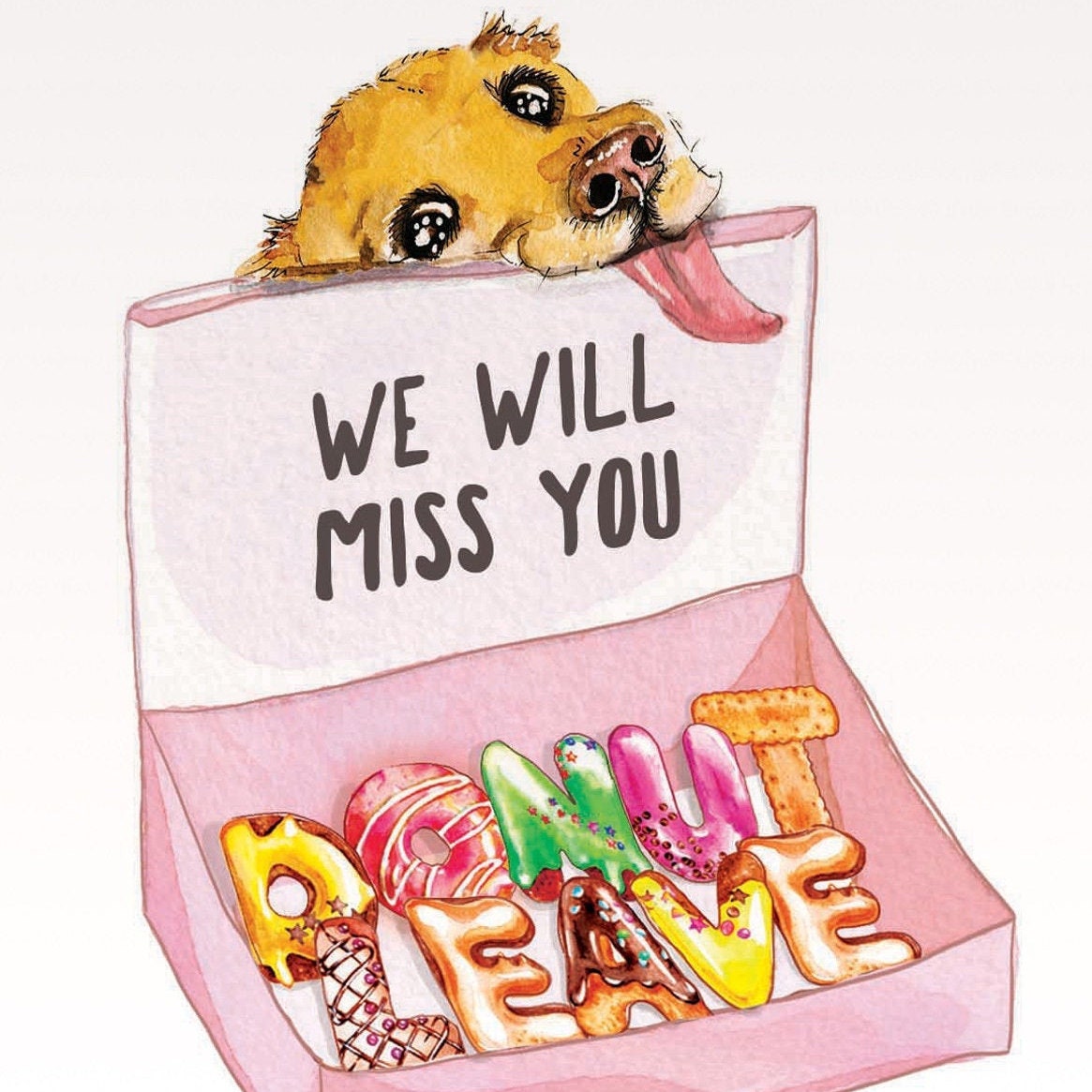 Donut Funny Goodbye Card For Coworker - I'll Miss You Card From The Dog - Funny Retirement Gifts