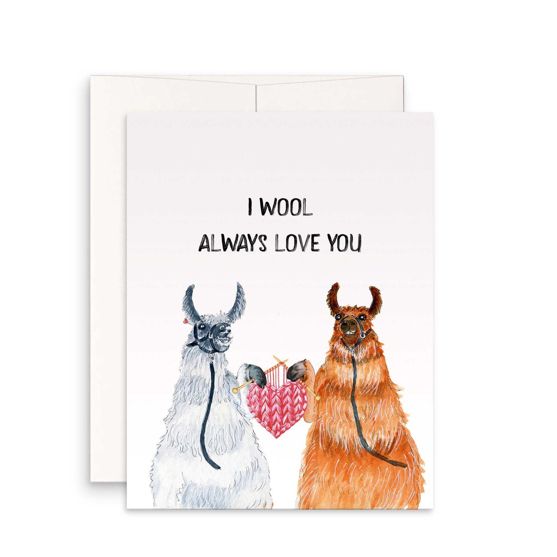 Llamas 7th Wool Anniversary Card For Husband - I Wool Always Love You - Funny Anniversary Cards For Him