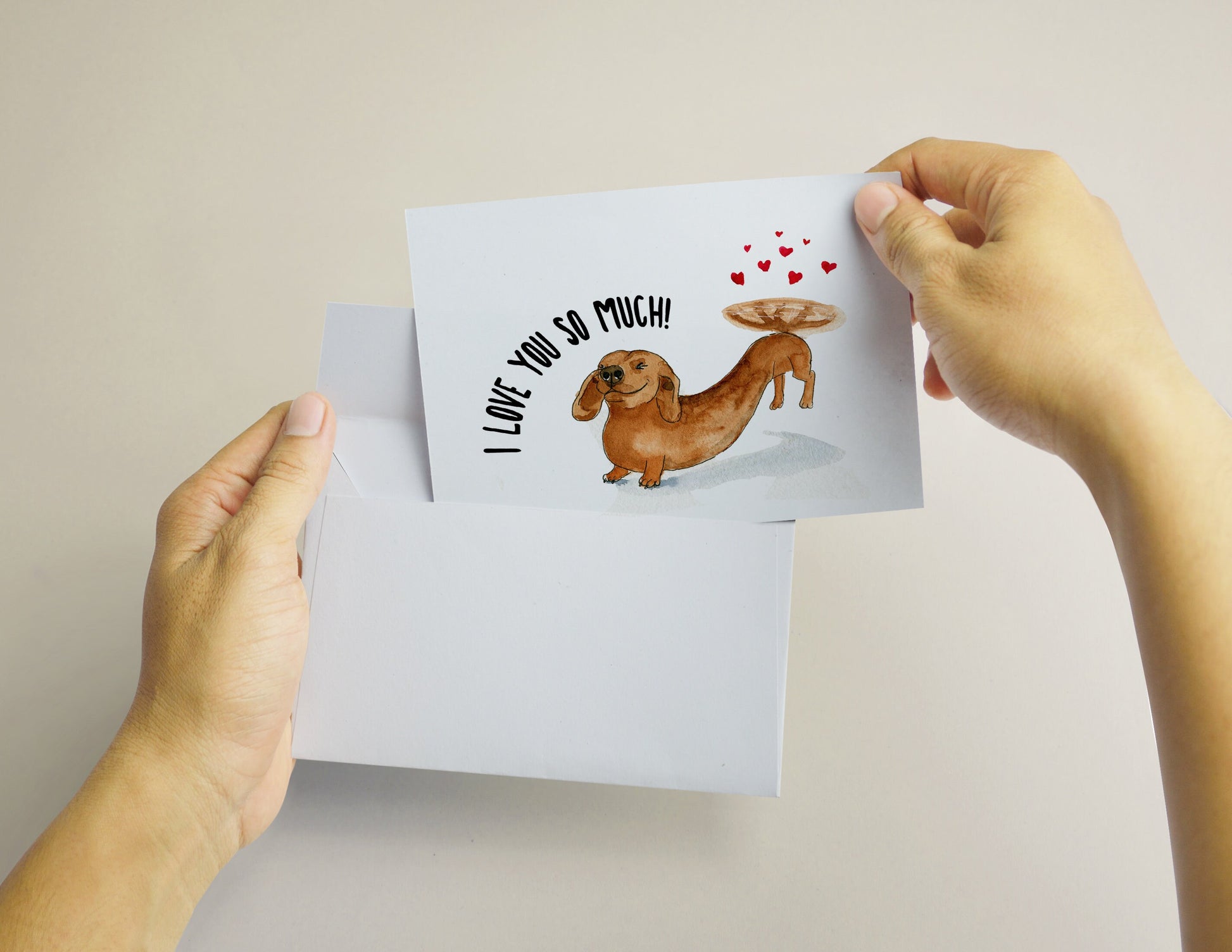 Dachshund Valentines Card From Dog - I Love You So Much - Wiener Dog Valentine Gift For Boyfriend