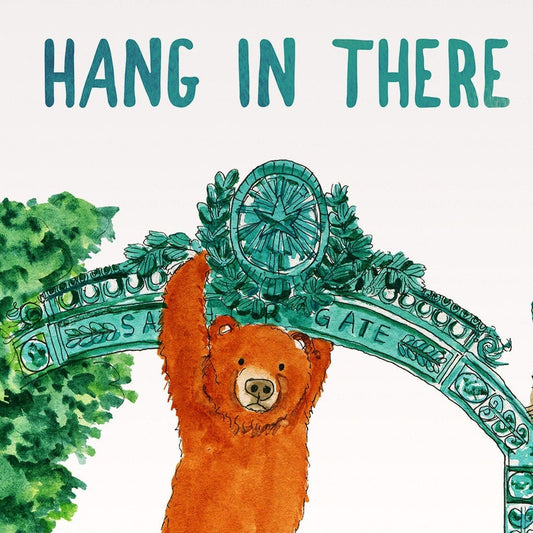 Grizzly Bear, Hang In There Bear, Struggle Is Real, Good Luck Card, Funny Encouragement Card, Positive Vibes Motivational Card, Exam